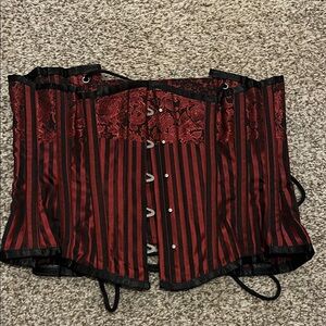 Elegant Red and Black Corset